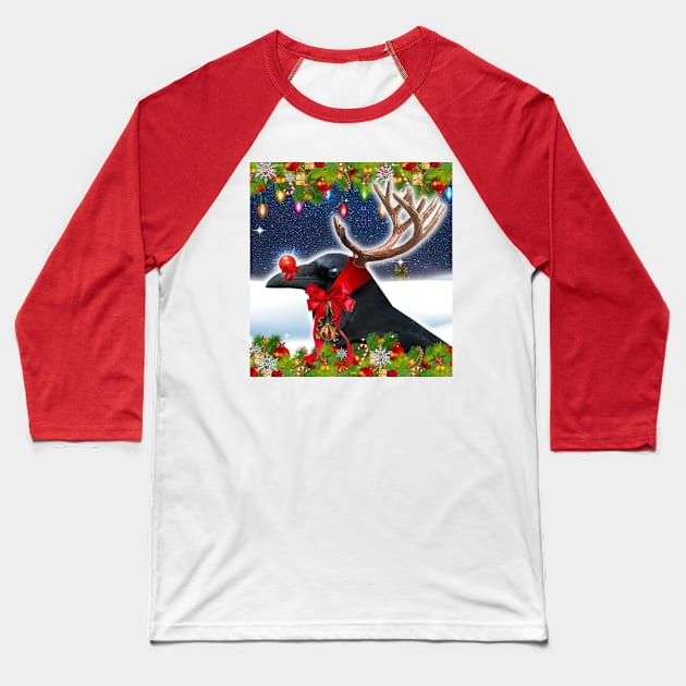 CHRISTMAS RAVEN RUDOLPH FUN!;) Baseball T-Shirt by SquishyTees Galore!